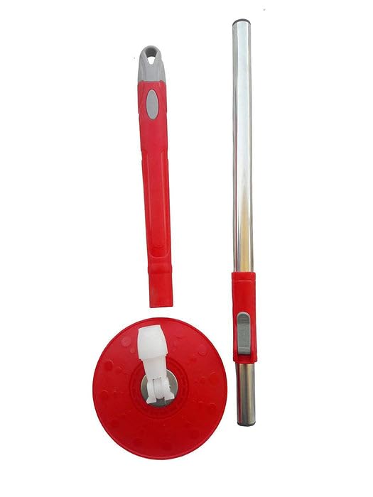 MAPPERZ Stainless Steel Mop 360 Degree Rotating Pole Microfiber Floor Cleaning Round Mop Pochha Versatile Home Cleaning Tool with Adjustable Stick Rod (Pack of 1)