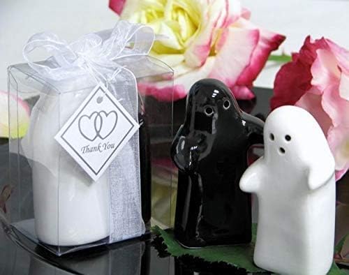 MAPPERZ Black and White Cute Salt and Pepper Shaker, Kitchen Spice Powder Dispenser for Kitchen Dining Table Decorative Organizer Couple Set (Pack of 1)