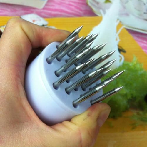 MAPPERZ Meat Tenderizer, Stainless Steel Needle Meat Mallet Tool Suitable for Tenderizing Chicken, Beef, Meat and Pork, Profession Kitchen Tool with Long Handle and Hanging Hole (Pack of 1)