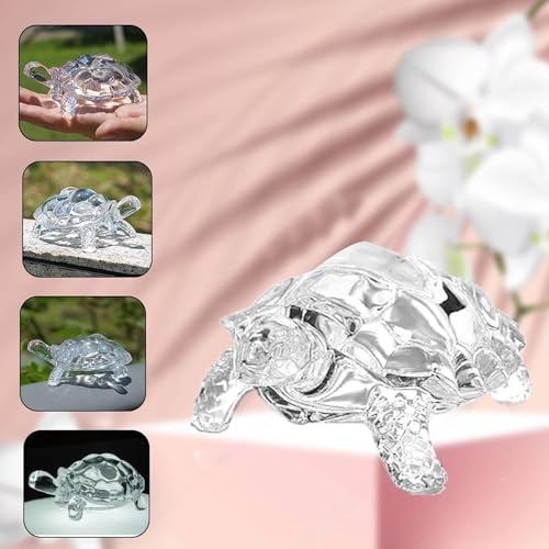 MAPPERZ Crystal Glass Turtle-Tortoise: Elegant Feng Shui and Vastu Decor for Prosperity, Protection, and Positive Energy in Your Home or Office Decorative (Pack of 1)