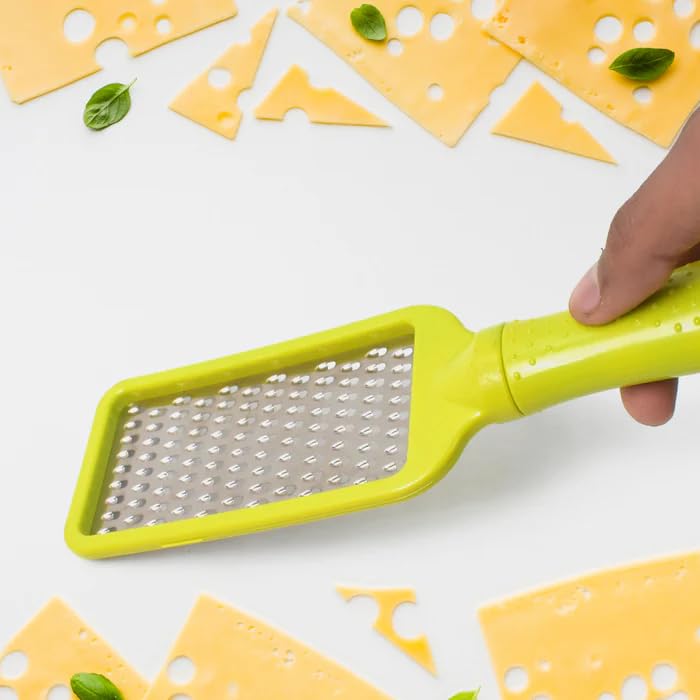 MAPPERZ Kaddukash Cheese Greater,Stainless Steel Carrot,Ginger,Onion,Vegetables,Fruits Cutter Grinder with Protective Cover Long Anti Slip Grip Handle Dishwasher Safe Easy to Use and Carry (Pack of 1)