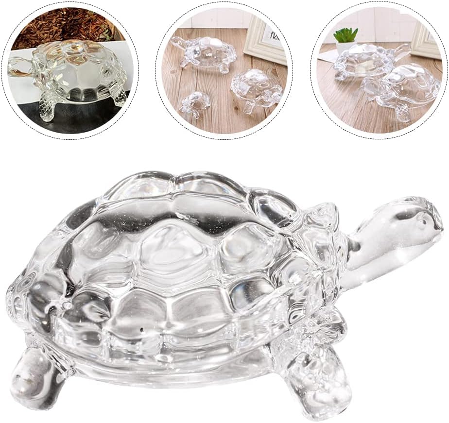 MAPPERZ Crystal Glass Turtle-Tortoise: Elegant Feng Shui and Vastu Decor for Prosperity, Protection, and Positive Energy in Your Home or Office Decorative (Pack of 1)