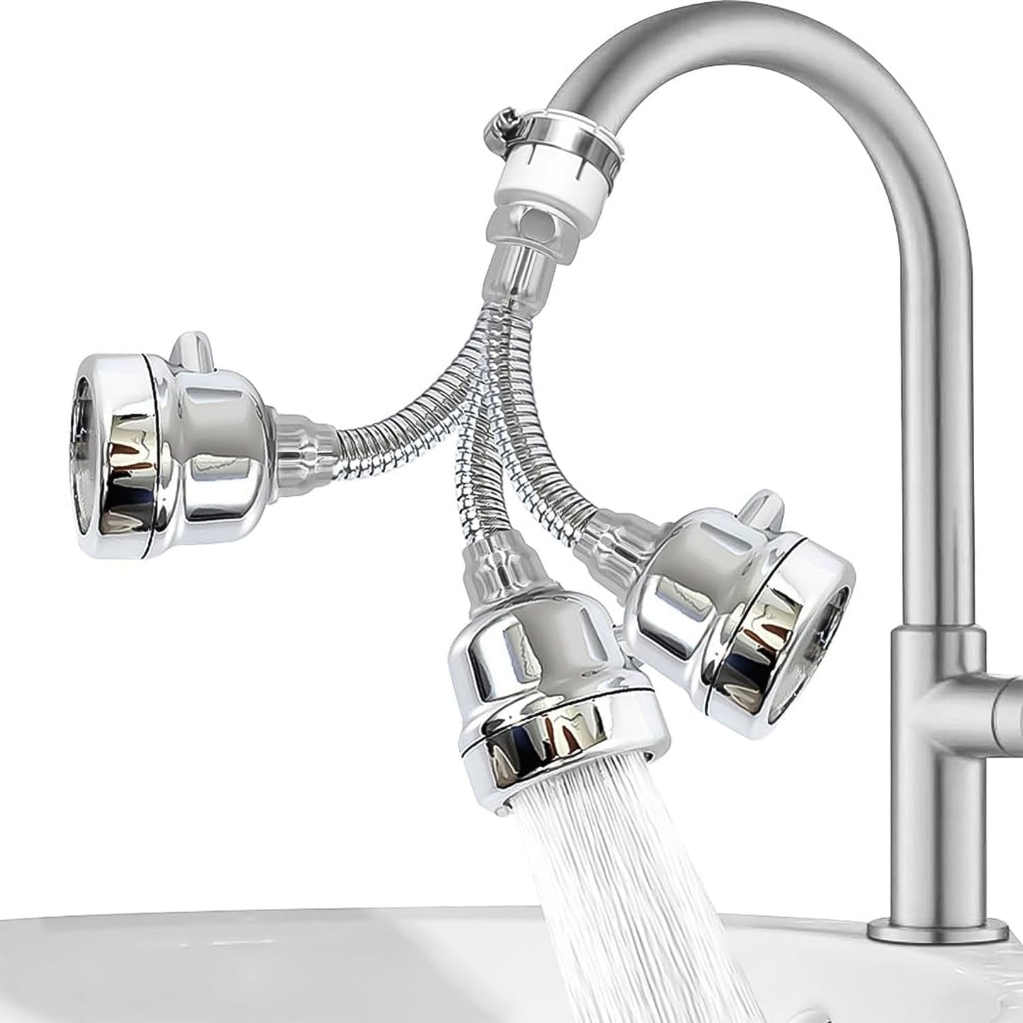 MAPPERZ Universal Faucet Bubbler: 360° Swivel Tap Nozzle with Water-Saving Filter, Anti-Splash Design, Pressurized Diffuser for Kitchen and Bathroom. Enhance Your Faucet’s Efficiency and usability