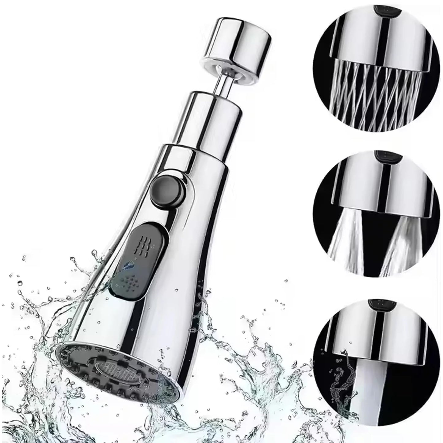 MAPPERZ 3-Mode Kitchen Sink Water Faucet, 360 Degree Rotation Sink Sprayer Head Big Angle, Multi Functional Kitchen Anti Splash Long Aerator Water Saving Nozzle Spray Faucet Top (Pack of 1)