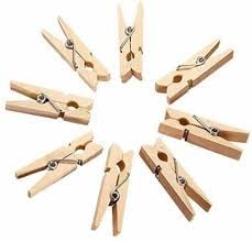 MAPPERZ Bamboo Cloth Clip Wooden Clips for Cloths Art Craft (Pack of 20)