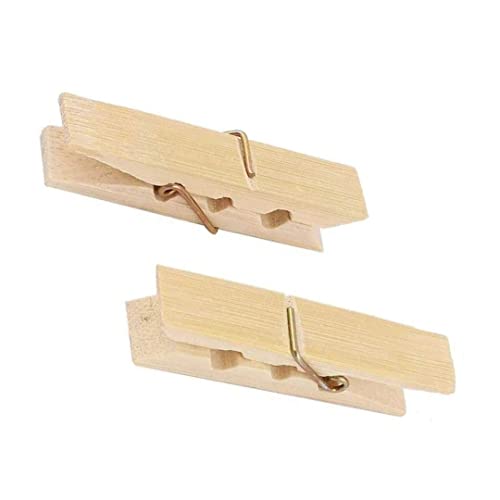MAPPERZ Bamboo Cloth Clip Wooden Clips for Cloths Art Craft (Pack of 20)