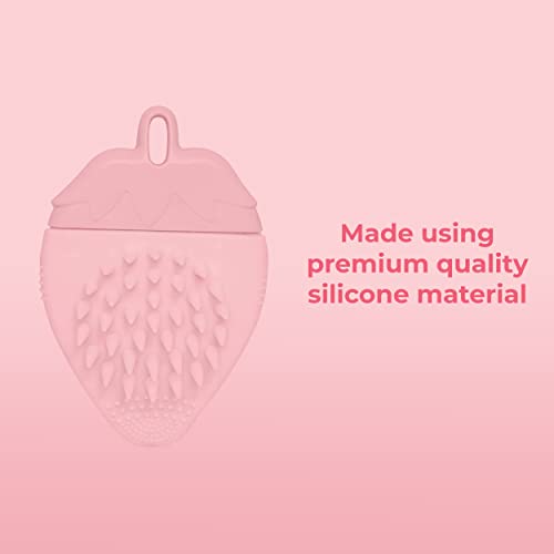 MAPPERZ 3 in 1 Silicone Soft Face Wash Scrubber Skin Exfoliator Blackhead Remover Manual Massager with Easy Hanging Hole for Dry, Oily, Sensitive Skin, Pink
