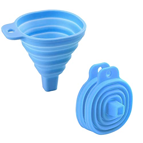 MAPPERZ Foldable Funnel Collapsible Silicone Foldable Hopper for Liquid Transfer Food Grade Silicone (Pack of 2)