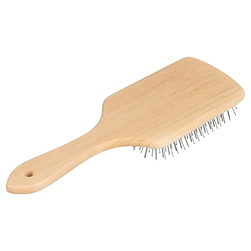 MAPPERZ Wooden Paddle Hair Brush with Ball Tip Bristles For Grooming, Straightening, Smoothing Hair for Men and Women (Brown)