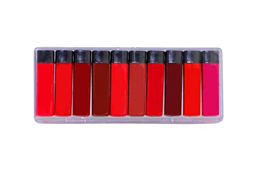 MAPPERZ Mini Matte Pocket Lipstick Combo/ Travel Friendly & Long Lasting - Set of 10 (Multicolor)