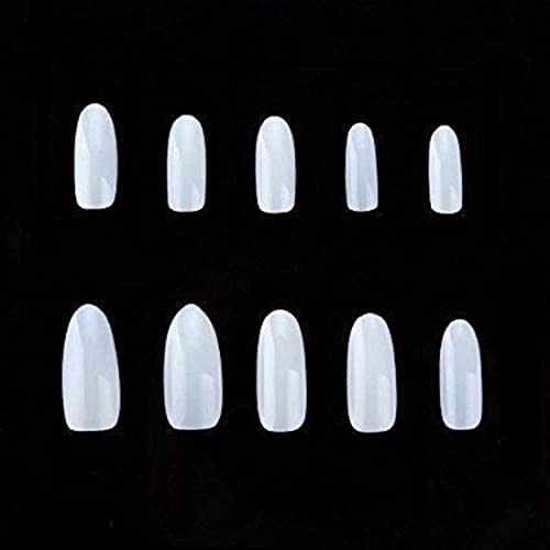 MAPPERZ Artificial Nails with Glue/ 500 Pcs French Long Acrylic False Nails/ Artificial Natural Colour Nail Art Tips With 3 Bottles Nail Glue - White