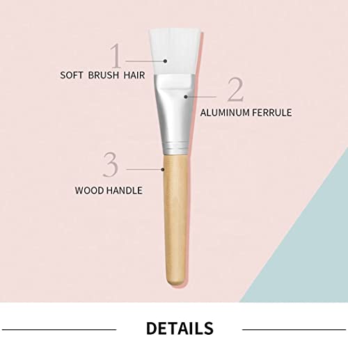 Mapperz Face Mask Brush, Bleach Brush With Soft Bristle, Face Mask And Bleach Apply Brush For Women,Facial Application Brush Cosmetic Tools with Wood Handle for Skin Care Mask Applicator- Multicolor