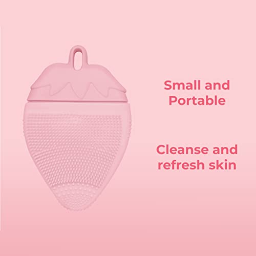 MAPPERZ 3 in 1 Silicone Soft Face Wash Scrubber Skin Exfoliator Blackhead Remover Manual Massager with Easy Hanging Hole for Dry, Oily, Sensitive Skin, Pink