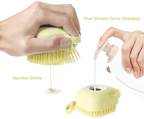 MAPPERZ Silicone Massage Bath Brush/ Exfoliating Shower Brush With Soap Dispenser/ Multi-function Gel Bath Brush Body Cleaning Pore Exfoliator - Multicolor