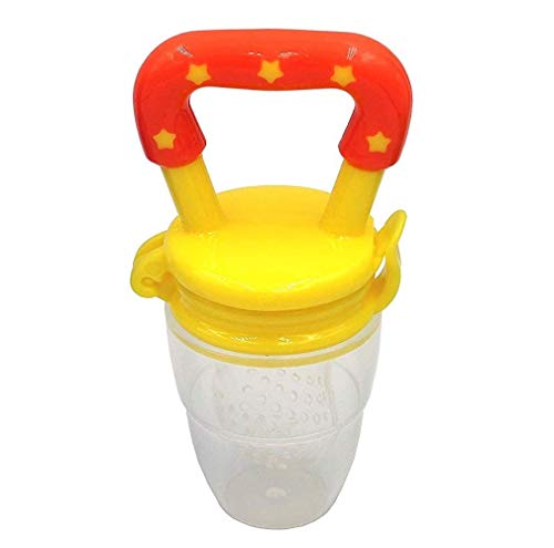 MAPPERZ Baby Food Nibbler Silicon Star Design Yellow Color Baby Nibbler Teether for New Born Infant Kid Pacifier Baby Food Feeding Accessories (Random)