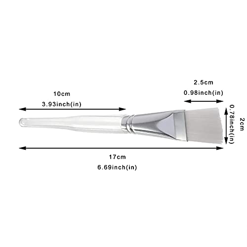 MAPPERZ Facial Mask Application Brush Women Face Pack Makeup Cosmetic Soft Brush Tool - Transparent & White Color, Cosmetic Tools with Clear Plastic Handle, Soft Facial Application Brush :- Pack Of 1