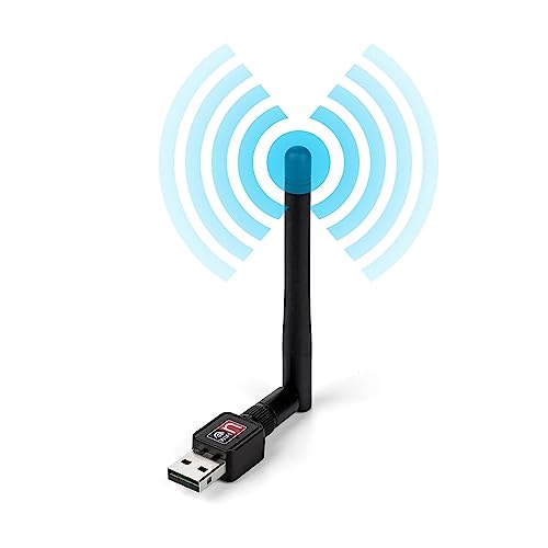MAPPERZ USB 2.0 WiFi Adapter for PC, Wireless Network Adapter for Desktop with 2.4GHz, 600mBPS High Gain 5dBi Antenna, Supports Win11/10/8.1/8/7/XP, Mac OS 10.9-10.14, Pack of 1