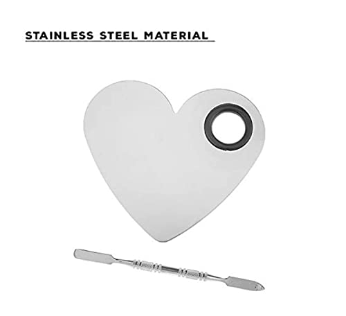 Mapperz Stainless Steel Womens Professional Cosmetic Makeup Mixing Plate with Spatula Tool
