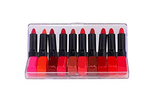MAPPERZ Mini Matte Pocket Lipstick Combo/ Travel Friendly & Long Lasting - Set of 10 (Multicolor)
