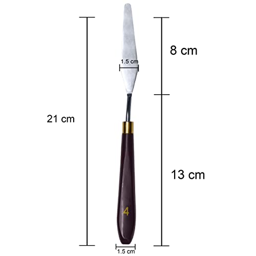 MAPPERZ Stainless Steel Artists Palette Knife Spatula Palette Knife Painting Mixing Scraper Thin and Flexible Art Tools for Oil Painting Acrylic Mixing (Palette Knife, No 4), Pack OF 1