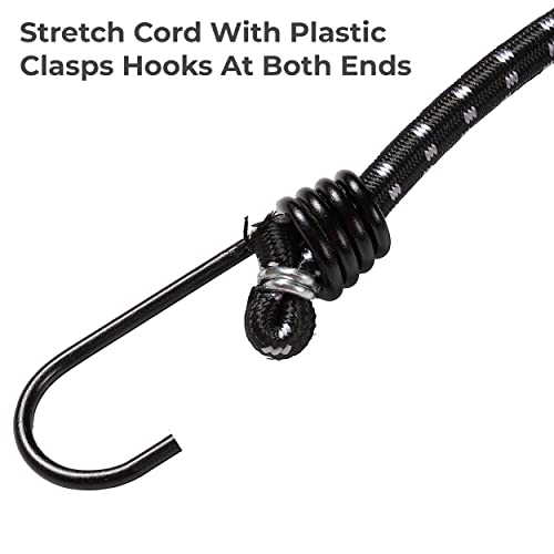 MAPPERZ Multipurpose Flexible Stretchable Elastic Bungee Rope with Metal Hooks/ Cord Hanging Clothes/ Tying Behind Bikes/ Luggage Strap - Multicolor (2)