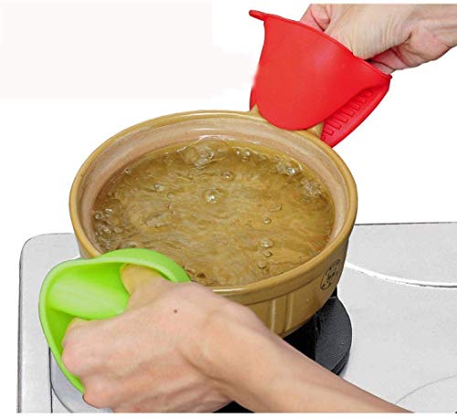 MAPPERZ Silicone Pot Holder Heat Resistant, Oven Mitts Glove Cooking Pinch Grips Glove Hand Clip Convenient Pot Holder Utensil Tool - Multicolor