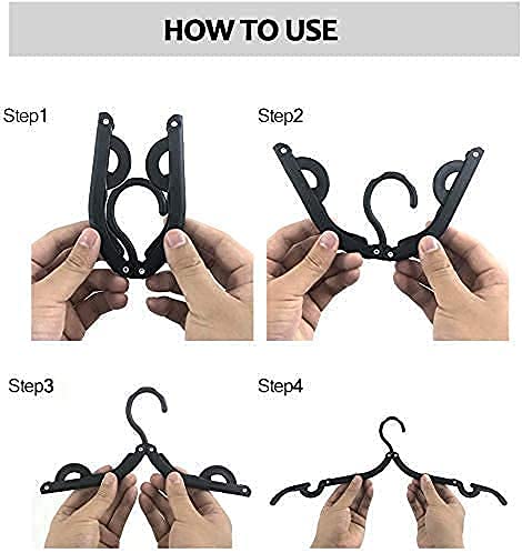 MAPPERZ Space Saving Foldable Clothes Hanger/ Clothing Drying Hanger with Anti-Slip Groove for Home Travel Outdoor Camping Hiking