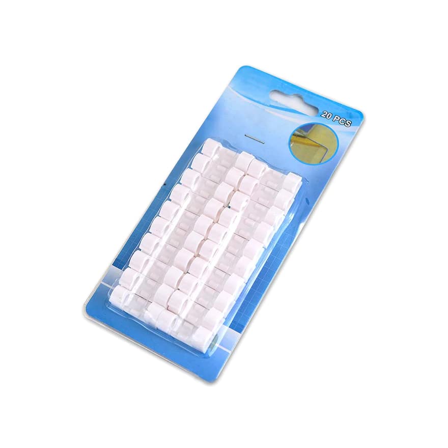MAPPERZ 20 Pieces Self Adhesive White Cable Clips/Wire Manage Holder Sticky Mount/Round Plastic Cable Cord Management Clips for TV, Home, Office, Wall, Cubicle, Desk, Car