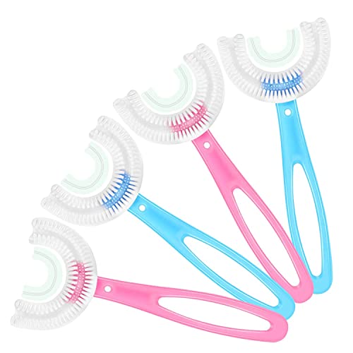 MAPPERZ 6-12 Years Kids U- Shaped Toothbrush/ Food Grade Soft Silicone Brush Head/ 360° Manual Toothbrush Oral Cleaning Tool