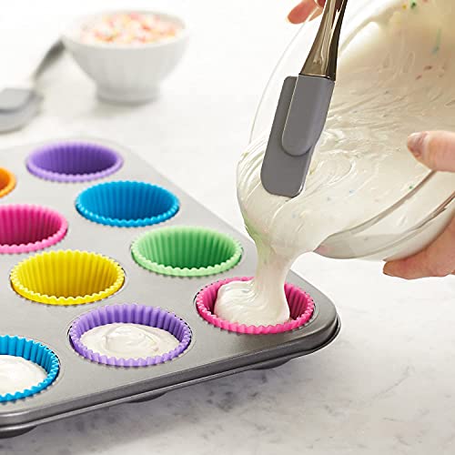 MAPPERZ Reusable & Washable Silicone Moulds Baking Cup Set Kitchen Baking Nonstick, Multicolor Tools for Muffins/Cupcake/Jelly/Cake