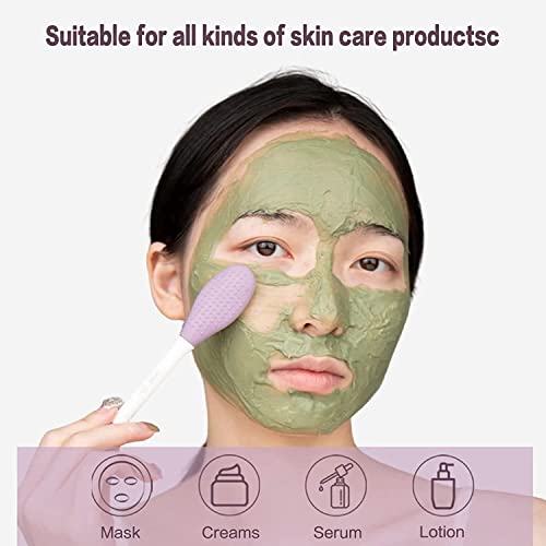 MAPPERZ Silicone Face Mask Brush Double-head,1PCS Soft Face Mask&Facial Cleansing Brush,Facials, Mud,Clay Mask,DIY,Modeling Mask,Body Lotion,and BB CC Cream,Pore Cleaner-Random color