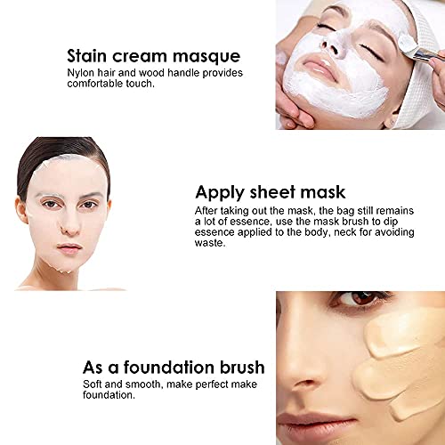 MAPPERZ Facial Mask Application Brush Women Face Pack Makeup Cosmetic Soft Brush Tool - Transparent & White Color, Cosmetic Tools with Clear Plastic Handle, Soft Facial Application Brush :- Pack Of 1