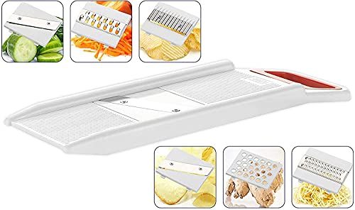 MAPPERZ Plastic 6 in 1 Grater and Slicer with Stainless Steel Blade Food Processor for Vegetables, Fruits, Kitchenware, Salad Maker - Multicolor