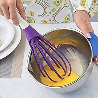 Mapperz Magic Foldable Plastic Whisk Beater Hand Blender Mixer Froth Whisker Latte Maker for Milk Coffee Egg Beater Juicer | Whisk 2-in-1 Rotating Silicone Whisk