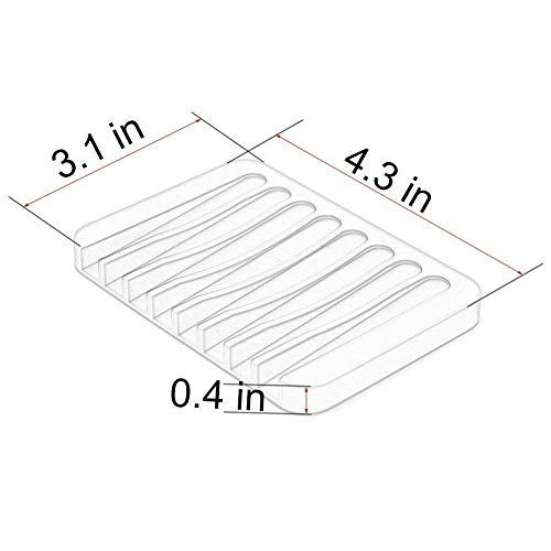 MAPPERZ Silicone Soap Dish Tray Saver Holder Drainer Shower Waterfall for Bathroom/Kitchen/Counter Top