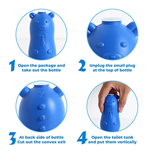 MAPPERZ Magic Automatic Flush Toilet Cleaner Helper Blue Bubble Cleaning Antibacterial Toilet Bowl Wiper Removes All Residues