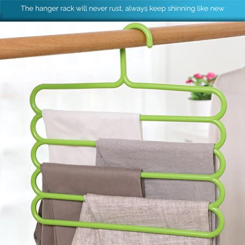 MAPPERZ Layer Multipurpose Multi-Layer Hangers for Clothes/Shirts/Wardrobe/Ties/Pants/Space Saving Hanger/Wardrobe Organizer/Plastic Hangers (Multicolor Colour) (Pack of 6)