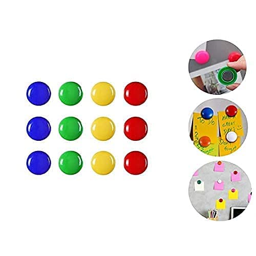 MAPPERZ Colourful Magnet Buttons for Fridge/ Magnetic Whiteboard/ Stick Notes, Photos, Charts and More - Multicolor