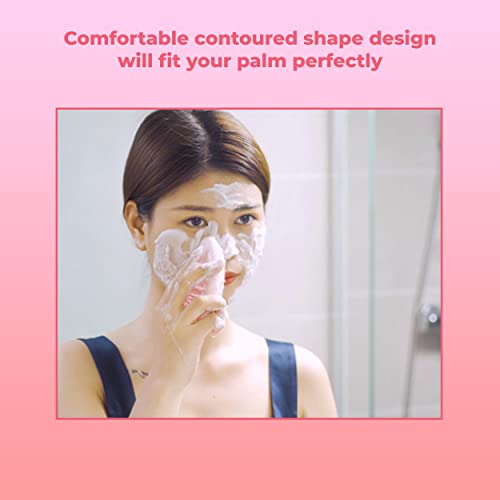 MAPPERZ 3 in 1 Silicone Soft Face Wash Scrubber Skin Exfoliator Blackhead Remover Manual Massager with Easy Hanging Hole for Dry, Oily, Sensitive Skin, Pink