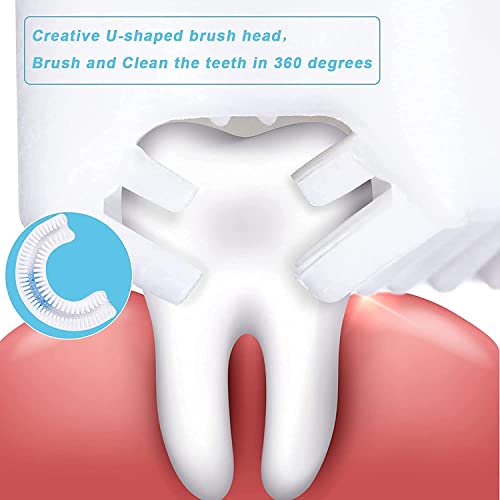 MAPPERZ 6-12 Years Kids U- Shaped Toothbrush/ Food Grade Soft Silicone Brush Head/ 360° Manual Toothbrush Oral Cleaning Tool