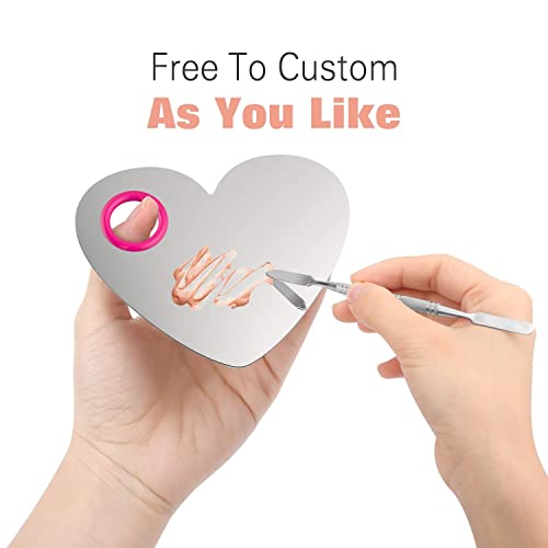 Mapperz Stainless Steel Womens Professional Cosmetic Makeup Mixing Plate with Spatula Tool