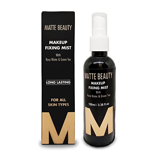 MAPPERZ Makeup Fixing Mist with Rose Water & Green Tea/Face Makeup Spray Long lasting Misty Finish Professional Makeup Fixer Spray for Face Makeup, 100ml