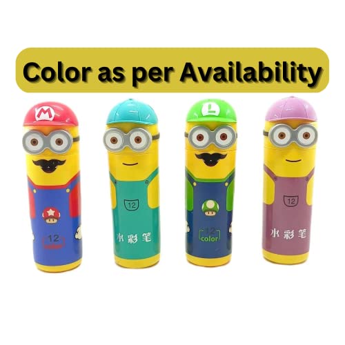 MAPPERZ Pencil Box Cartoon Shaped Pencil Box Included with 12 Sketch Pen Set for School Kids (Multicolor)