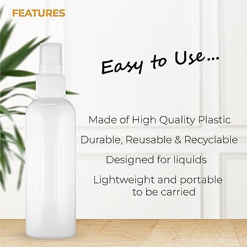 MAPPERZ Plastic Pump Bottle Dispenser, with Plastic Pump Bottle Spray, Cylindrical Shampoo Lotion Massage Oil, Liquid Soap, Hand Pump Bottle, Durable Refillable Empty Containers, White, 100ml, PC-1