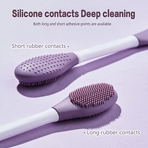 MAPPERZ Silicone Face Mask Brush Double-head,1PCS Soft Face Mask&Facial Cleansing Brush,Facials, Mud,Clay Mask,DIY,Modeling Mask,Body Lotion,and BB CC Cream,Pore Cleaner-Random color