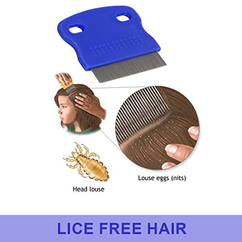 MAPPERZ Lice Comb with Metal Teeth/Nit Lice Egg Removal Stainless Steel Metal/Nit and Egg Remover - Multicolor