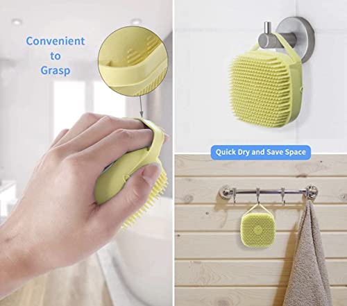 MAPPERZ Silicone Massage Bath Brush/ Exfoliating Shower Brush With Soap Dispenser/ Multi-function Gel Bath Brush Body Cleaning Pore Exfoliator - Multicolor