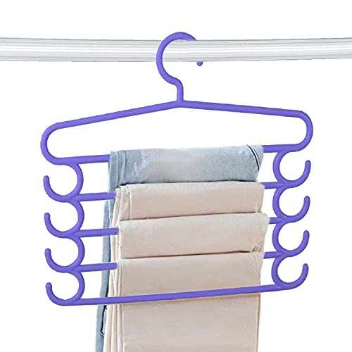 MAPPERZ 5 Layer Heavy Duty Multipurpose Hanger with Extra Side Hooks for Dupatta/Tie Cloth Rack Multilayer Storage Scarf Tie Rack Hanger (Multicolor)