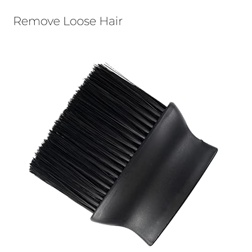 MAPPERZ Big Professional Hairdressing Stylist Barbers Salon Large Soft Hairbrush Hair Cutting Neck Face Duster Brush with Plastic Handle Grip for Brushing Off Hair - Black