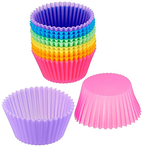 MAPPERZ Reusable & Washable Silicone Moulds Baking Cup Set Kitchen Baking Nonstick, Multicolor Tools for Muffins/Cupcake/Jelly/Cake